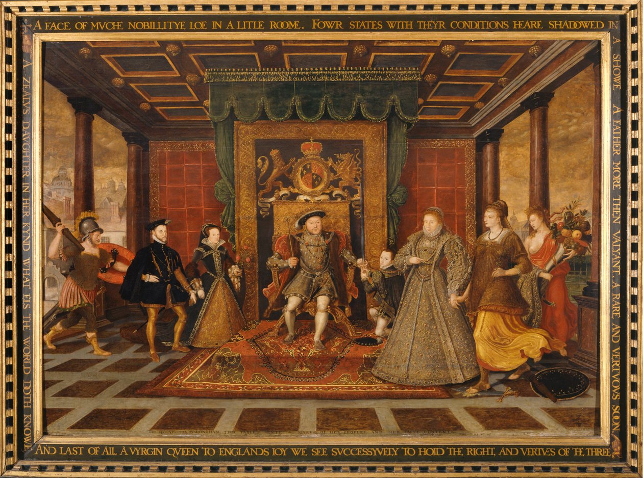 „Rodzina Henryka VIII: Alegoria sukcesji Tudorów”, 1572 autorstwa Lucas de Heere