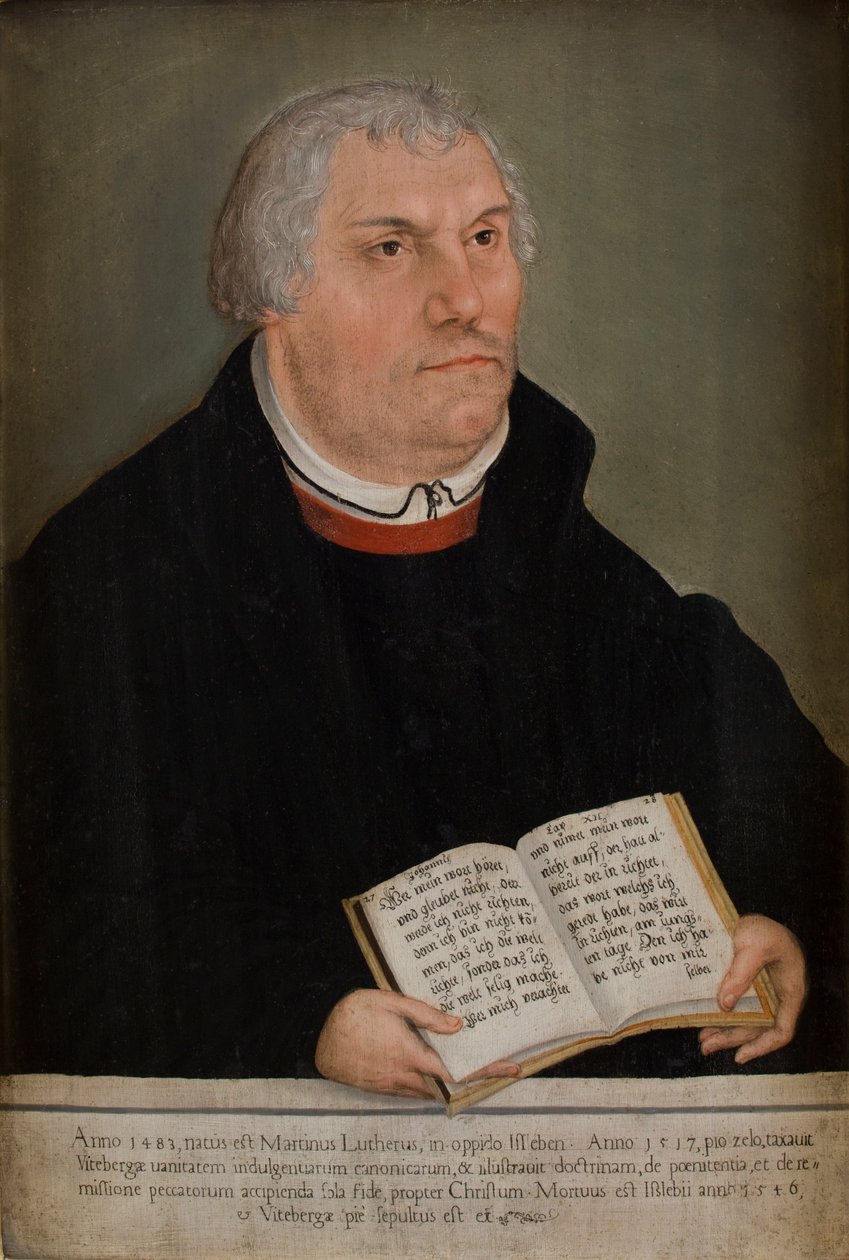 Portret Marcina Lutra (1483–1586) (olej na desce) autorstwa Lucas the Elder (workshop of) Cranach
