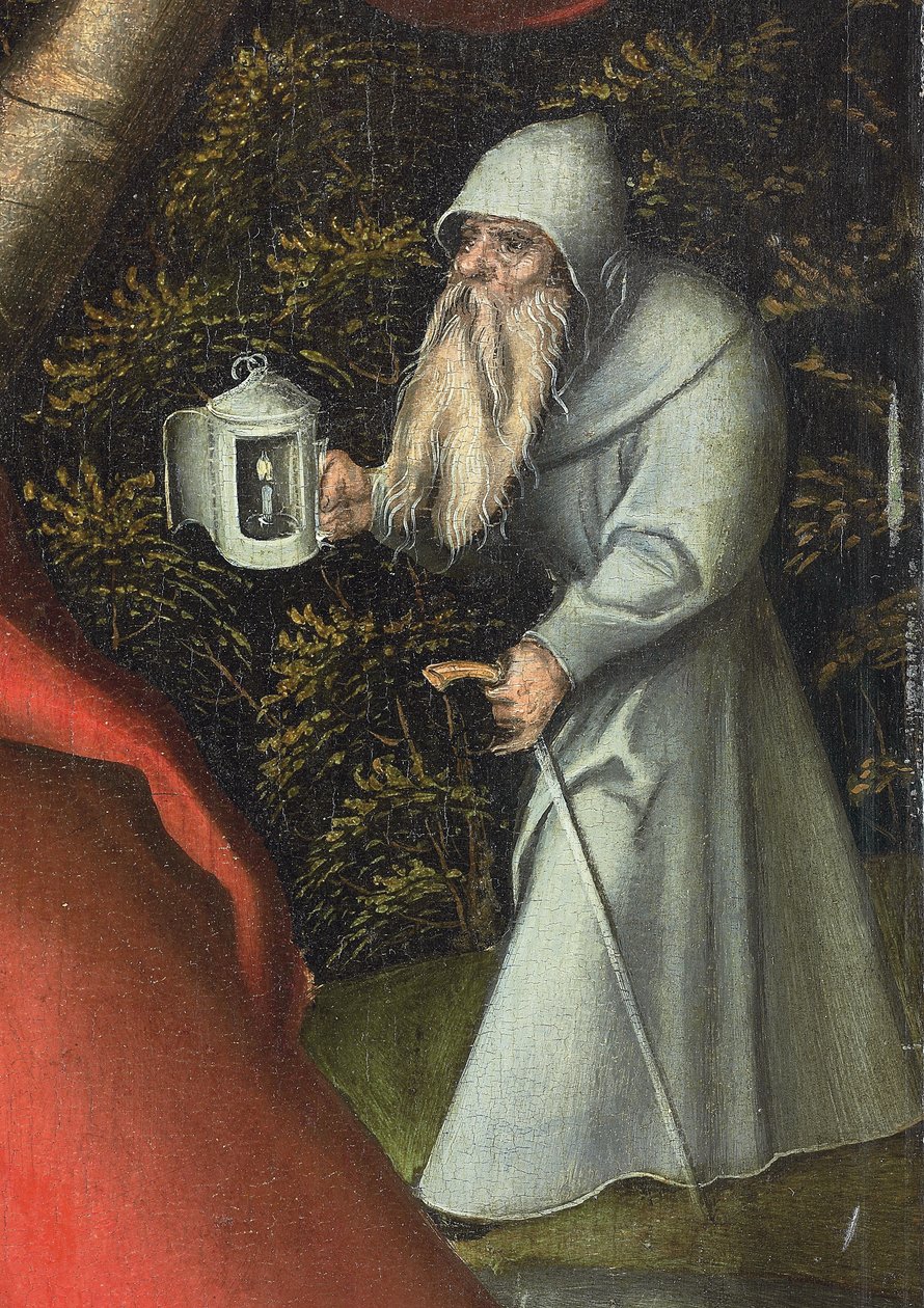 Święty Krzysztof niosący Dzieciątko Jezus (olej na desce) autorstwa Lucas the Elder (workshop of) Cranach