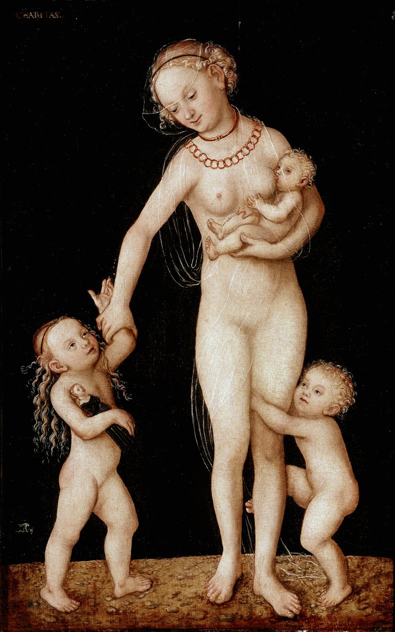Obraz charytatywny Lucasa Cranacha Starszego (1472-1553) Niedz. 56x36 cm Londyn, Galeria Narodowa autorstwa Lucas the Elder Cranach