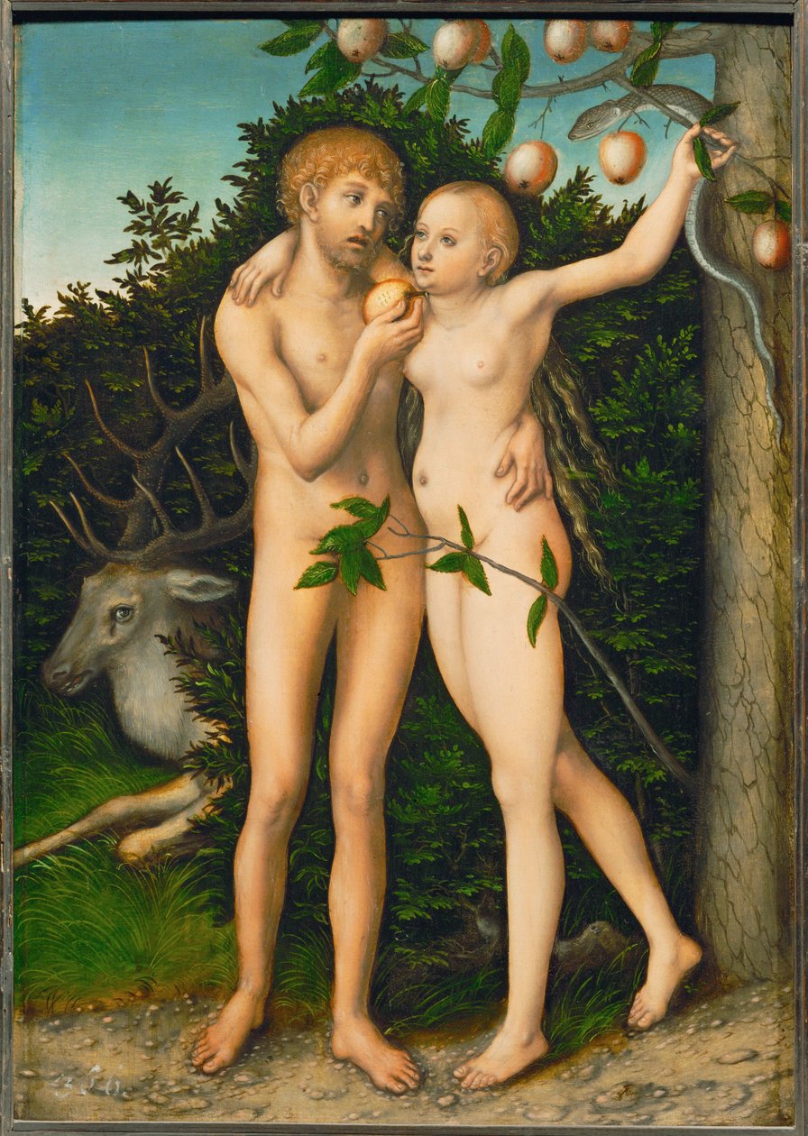 Der Suendenfall - Upadek ... autorstwa Lucas the Elder Cranach