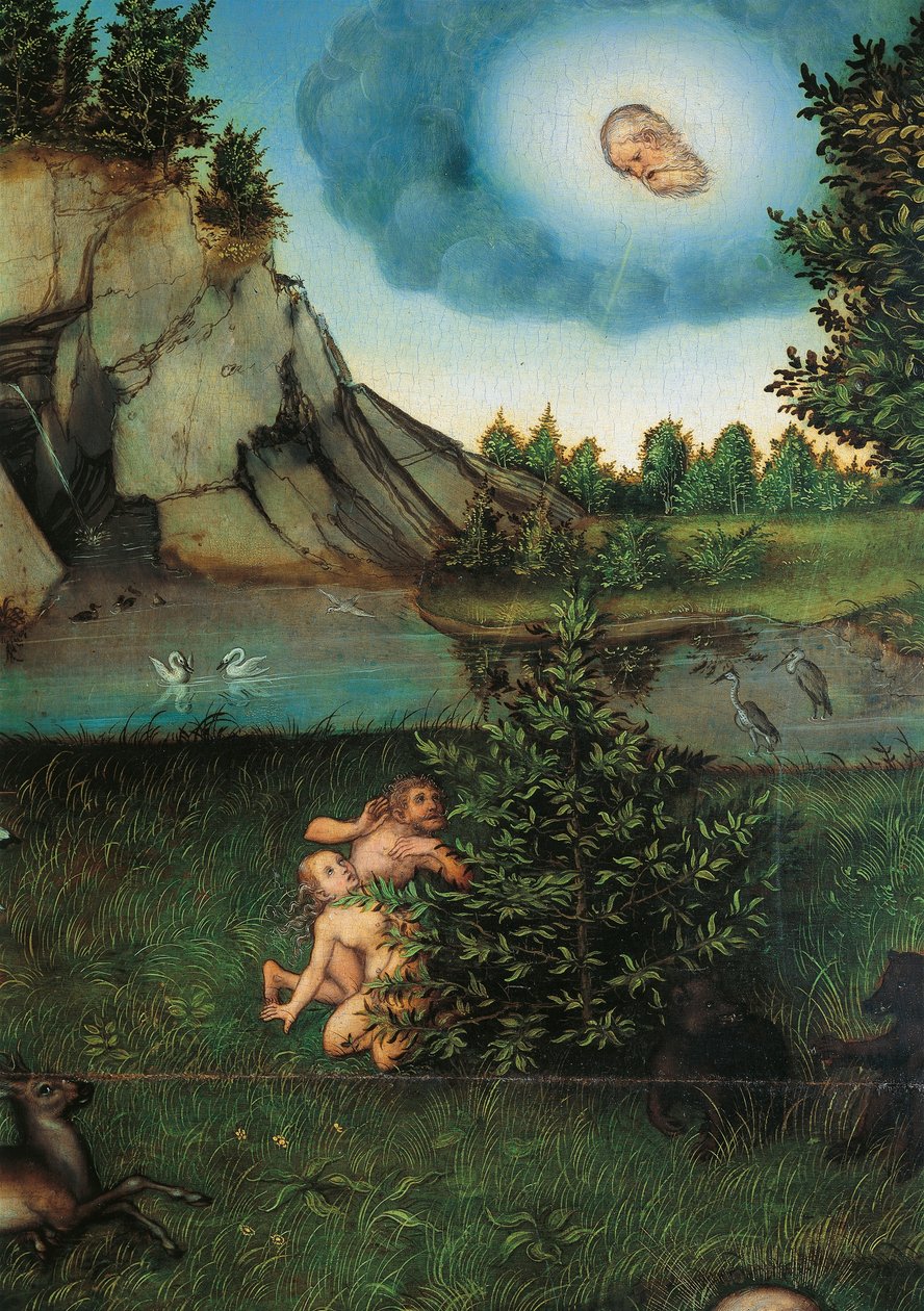 Szczegół Raju, ok. 1530 (olej na panelu) autorstwa Lucas the Elder Cranach