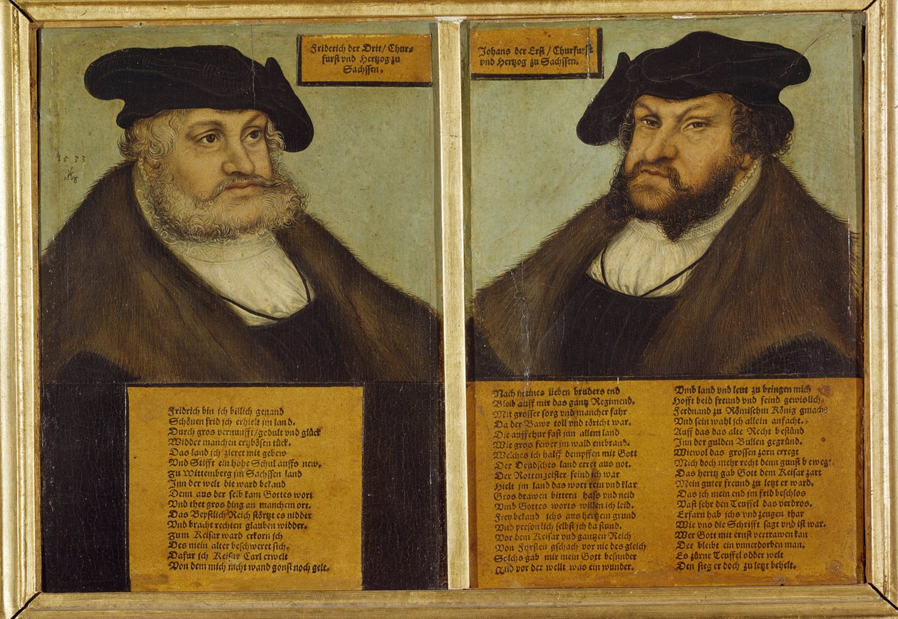 Podwójny portret Fryderyka III Saskiego autorstwa Lucas the Elder Cranach