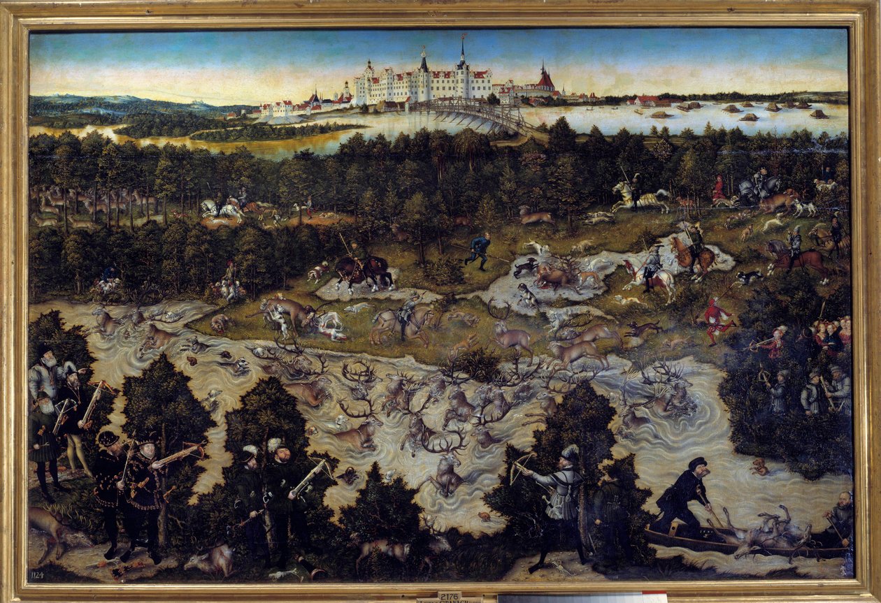 Polowanie na cześć Karola V na zamku Torgau w Niemczech Obraz Lucasa Cranacha Starszego (1472-1553) 1544. Madryt. Musee Du Prado - Polowanie na cześć Karola V na zamku Torgau w Niemczech. Obraz Lucasa Cranacha Starszego (1472-1553) 1544. P autorstwa Lucas the Elder Cranach