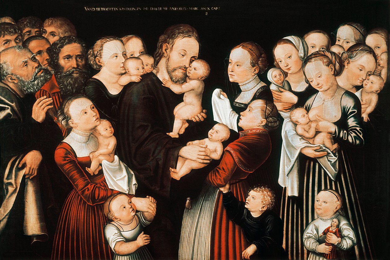 Jezus i dzieci autorstwa Lucas the Elder Cranach