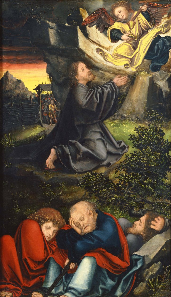 „Modlitwa w ogrodzie oliwnym” Obraz Lucasa Cranacha Starszego (1472-1553) ok. 1518 r. Narodowe Muzeum Sztuki Zachodniej, Tokio, Japonia autorstwa Lucas the Elder Cranach