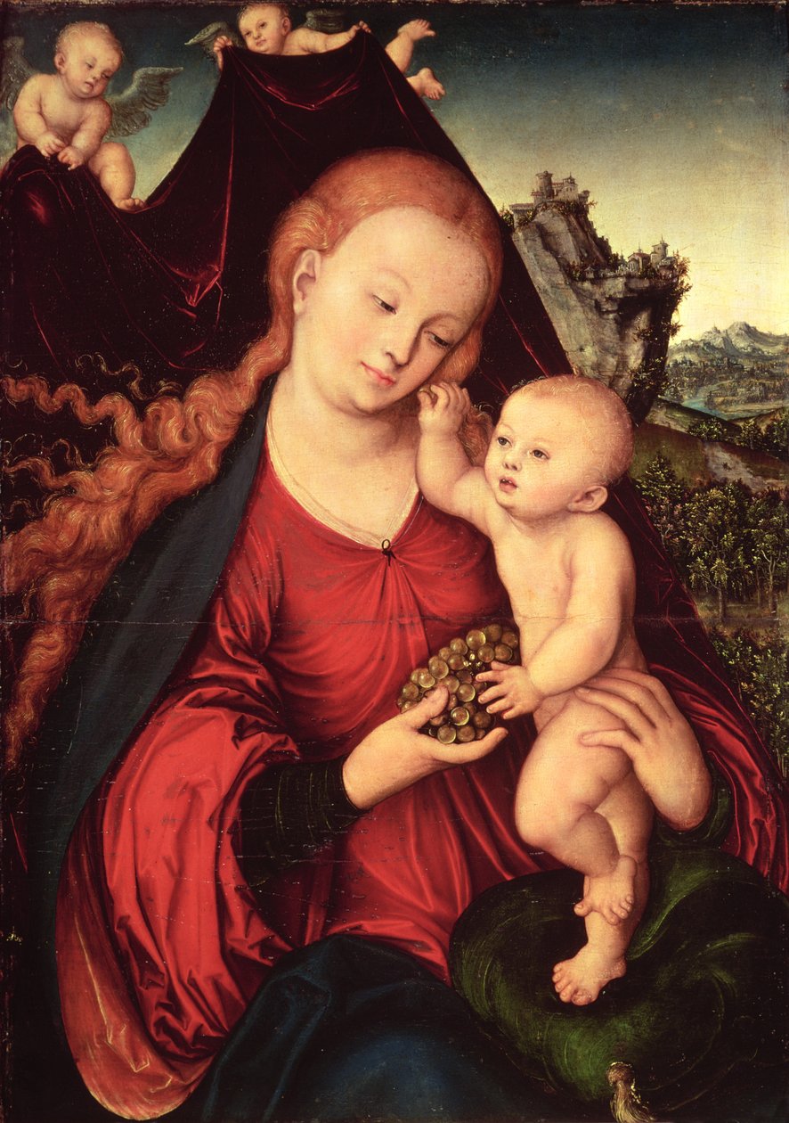 Madonna z Dzieciątkiem (olej na panelu) autorstwa Lucas the Elder Cranach