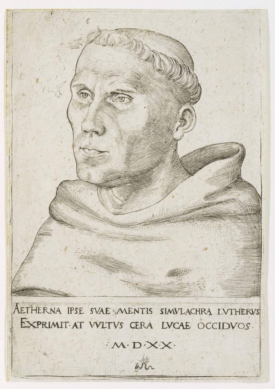 Marcin Luter, Popiersie w trzech czwartych autorstwa Lucas the Elder Cranach