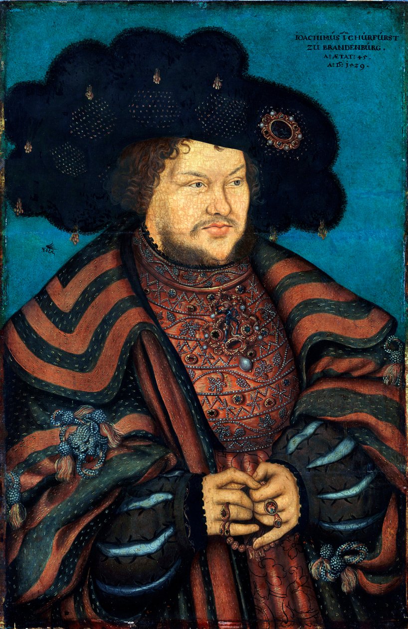 "" Portret Joachima Ier Nestora de Brandebourg "" (Portret Joachima I Nestora (1484-1535), elektora brandenburskiego) Obraz Lucasa Cranacha l