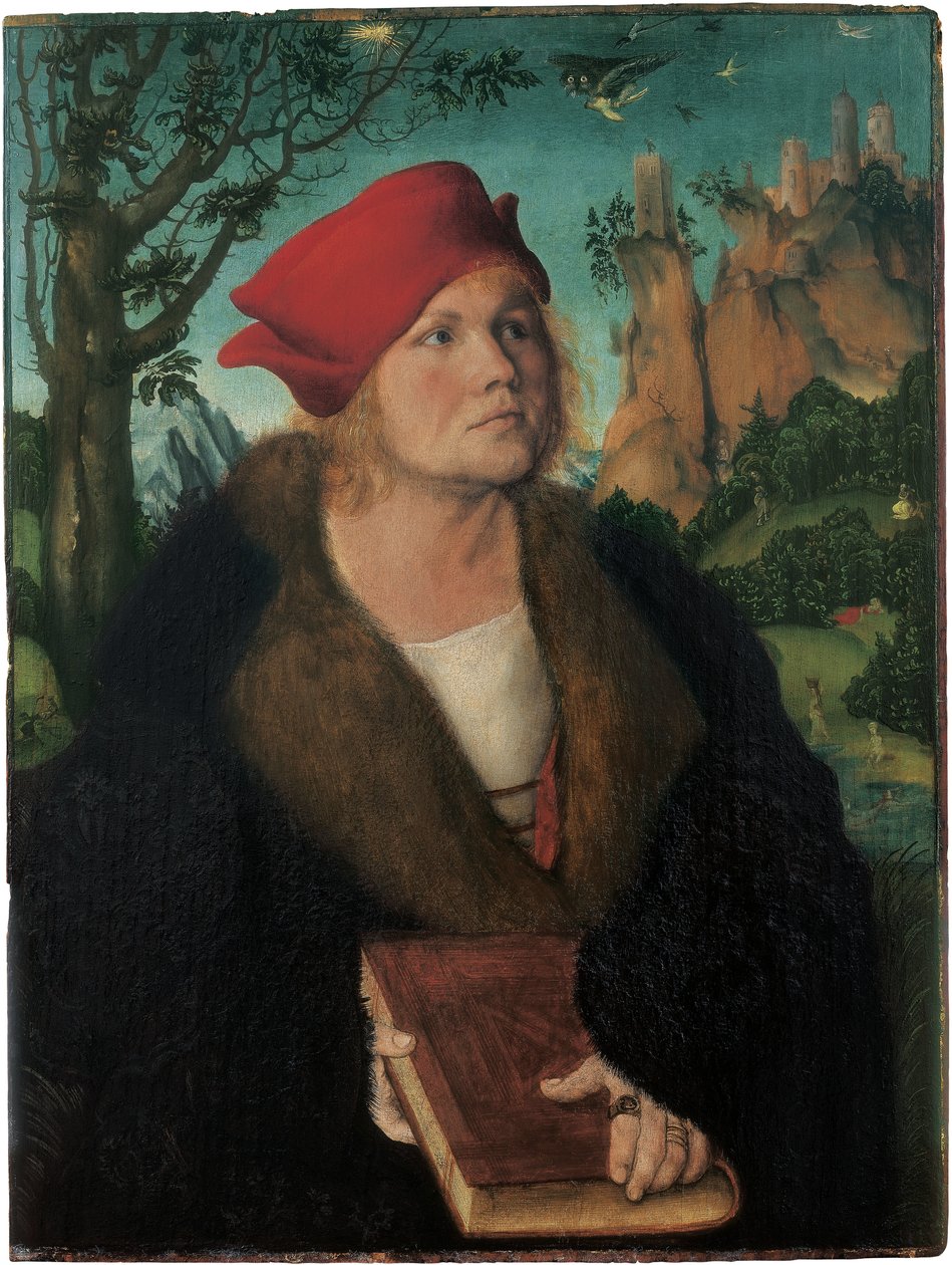 Portret dr Johannesa Cuspiniana, autorstwa Cranacha, Lucasa Starszego (1472-1553). Olej na drewnie, ok. 1502-1503. Wymiar : 60,3x45,5 cm. Muzeum Oskara Reinharta, Winterthur autorstwa Lucas the Elder Cranach