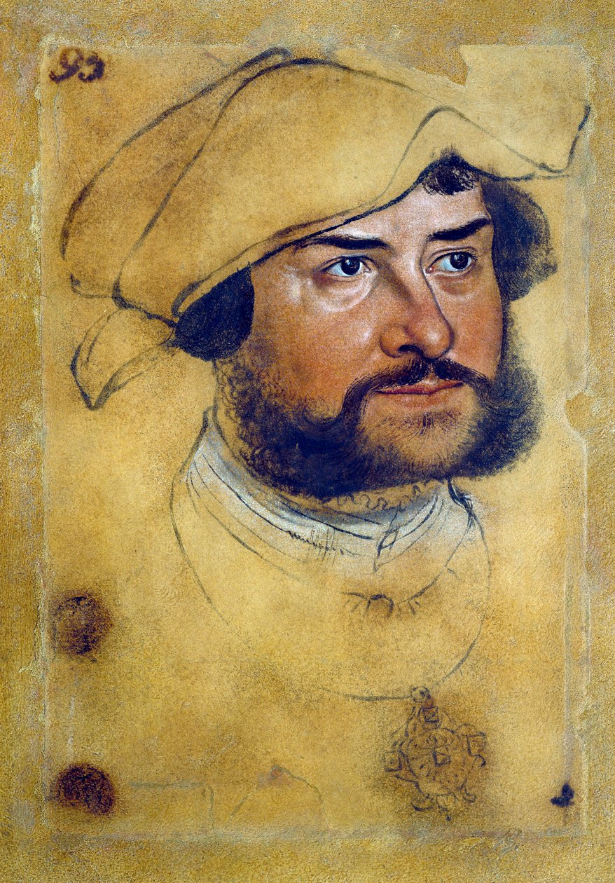 Portret Ernesta Spowiednika, autorstwa Lucasa Cranacha Starszego (1472-1553), rysunek autorstwa Lucas the Elder Cranach