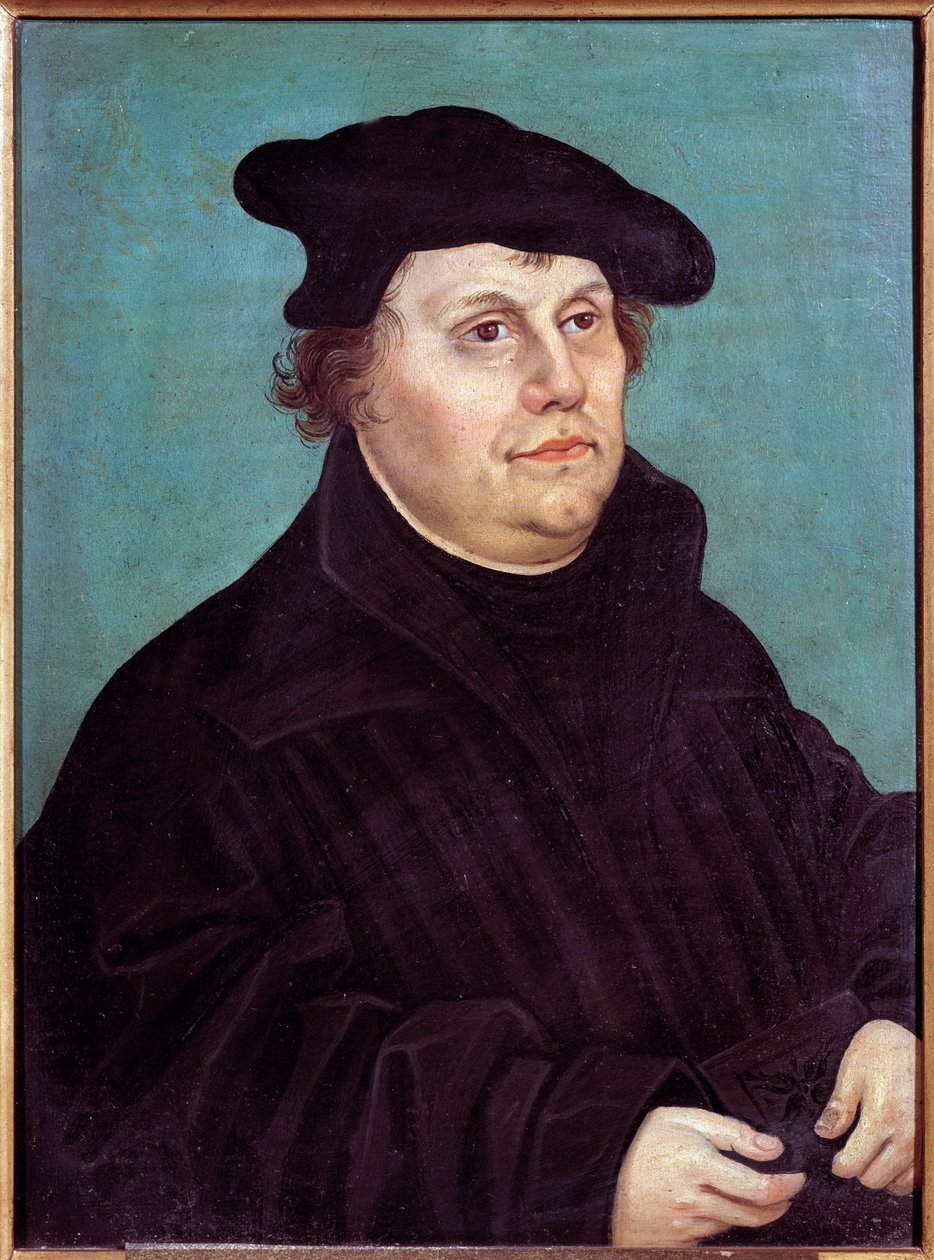 Portret Marcina Lutra (1483-1546) Niemiecki reformator religijny. Obraz Lucasa Cranacha Stary (lub Stary autorstwa Lucas the Elder Cranach