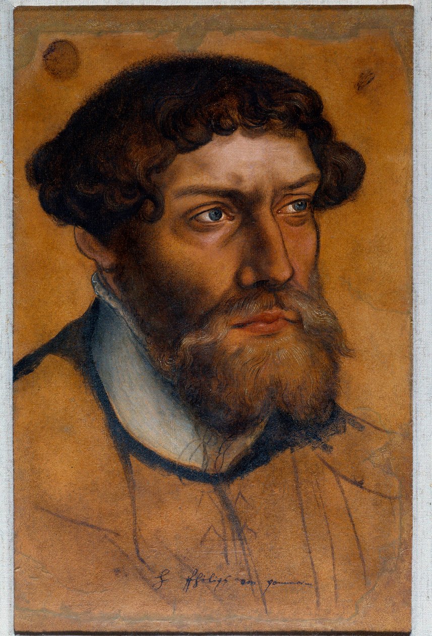 Portret Filipa I Pomorza, Księcia Reformy Rysunkowy pastel Lucasa Cranacha Starego (lub Starszego autorstwa Lucas the Elder Cranach