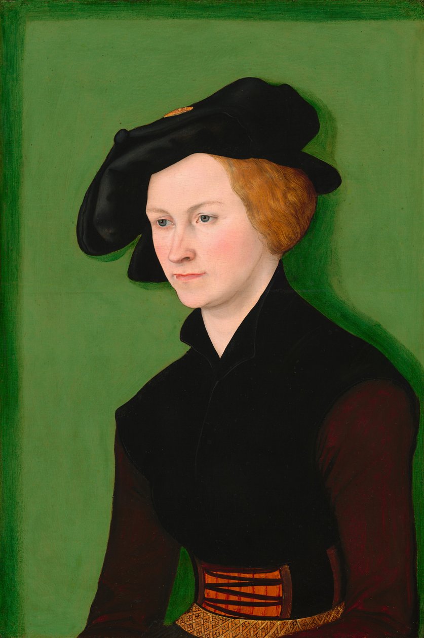 Portret kobiety Młoda kobieta ubrana w czarny aksamit autorstwa Lucas the Elder Cranach