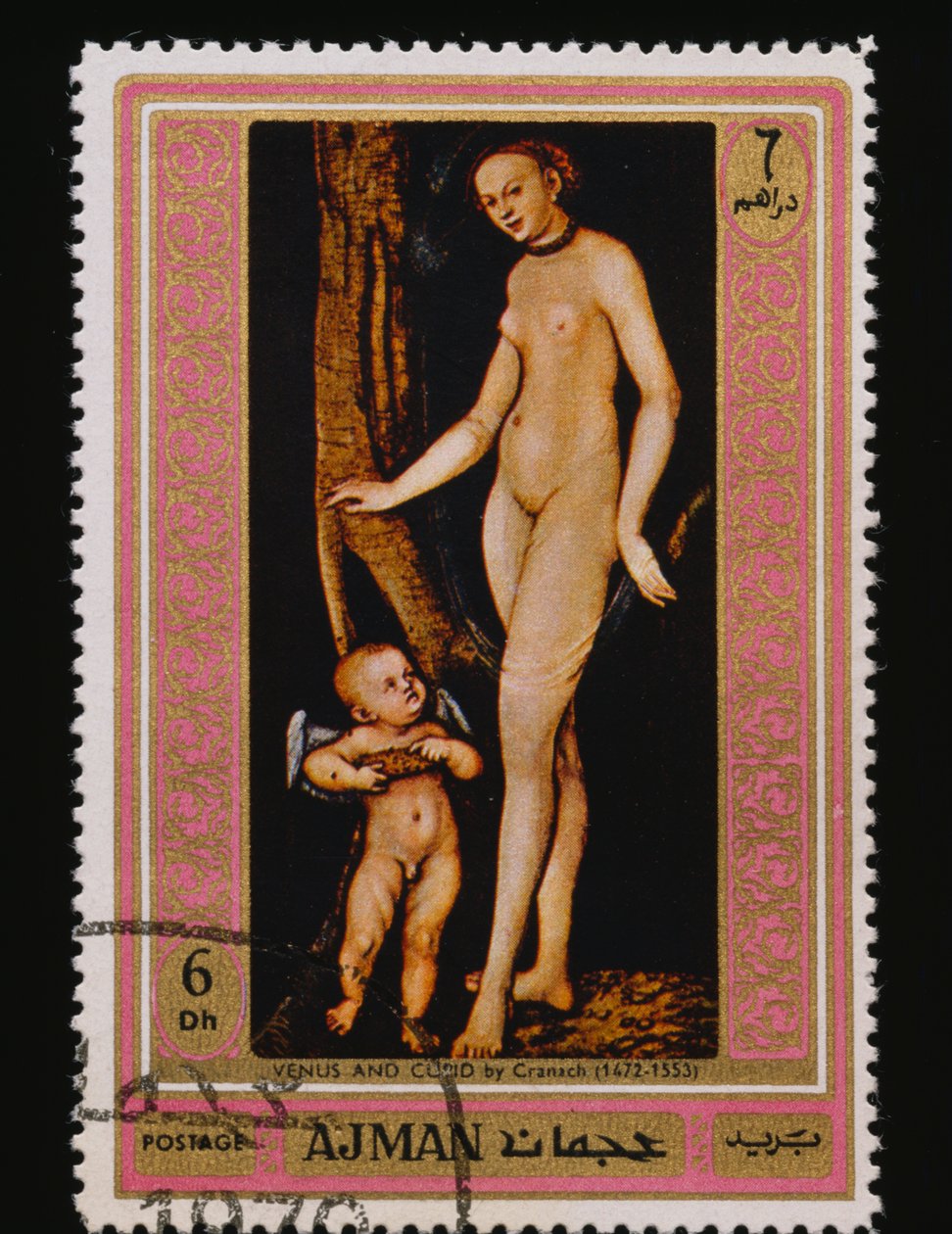 Znaczek pocztowy Seria słynnych obrazów (Aktów) autorstwa Lucas the Elder Cranach