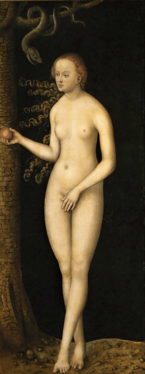 Renesans: Upadek człowieka: Ewa par Cranach, Lucas, starszy (1472-1553), ok. 1510-1520. Olej na drewnie autorstwa Lucas the Elder Cranach
