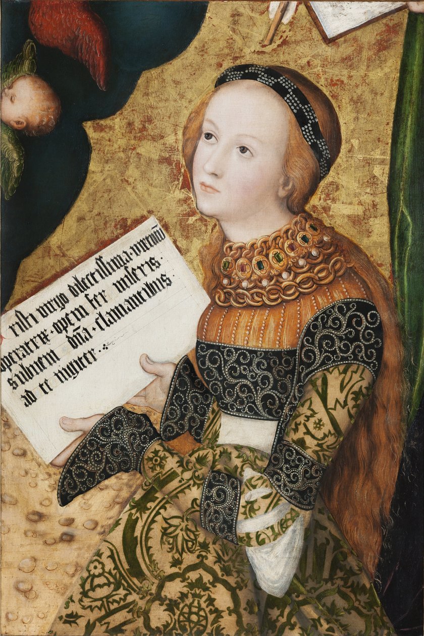 Sainte Christine - Saint Christina - Lucas Cranach, starszy (1472-1553). Olej na drewnie, ok. 1520. Galeria Narodowa, Praga autorstwa Lucas the Elder Cranach