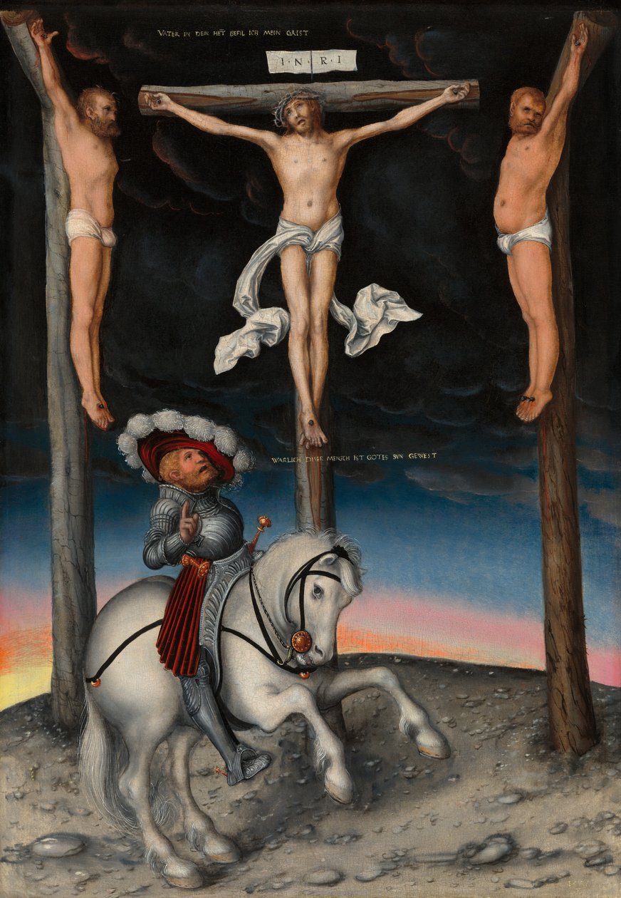 Ukrzyżowanie z nawróconym setnikiem autorstwa Lucas the Elder Cranach