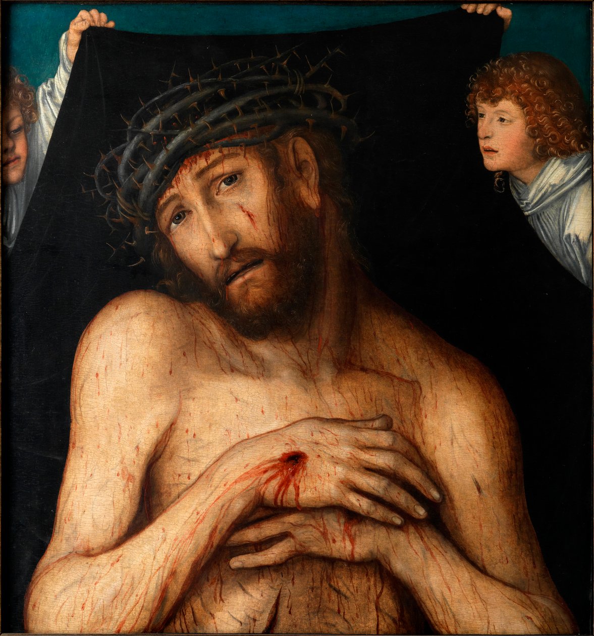 Mąż smutków, autorstwa Cranacha, Lucasa, starszego (1472-1553). Olej na drewnie, ok. 1515. Klassik Stiftung Weimar autorstwa Lucas the Elder Cranach