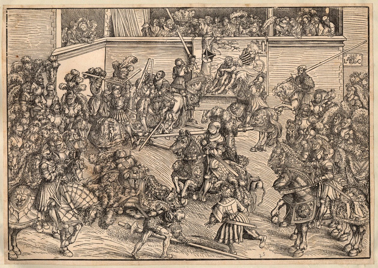 Tournoi - Turniej - Cranach, Lucas, Starszy (1472-1553) - 1509 - Drzeworyt - 29,8x42,7 - Kolekcja prywatna autorstwa Lucas the Elder Cranach