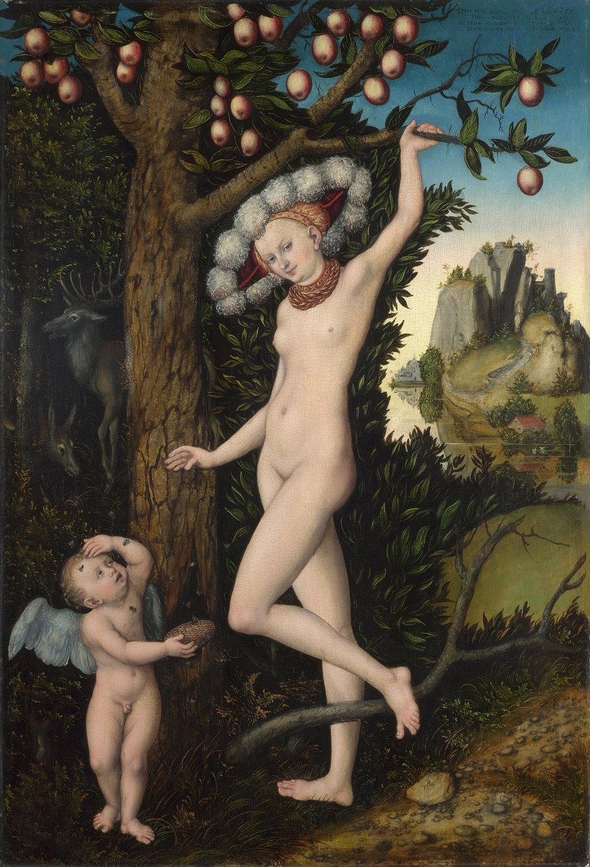 Wenus i Kupidyn, ok. 1525 (olej na drewnie) autorstwa Lucas the Elder Cranach