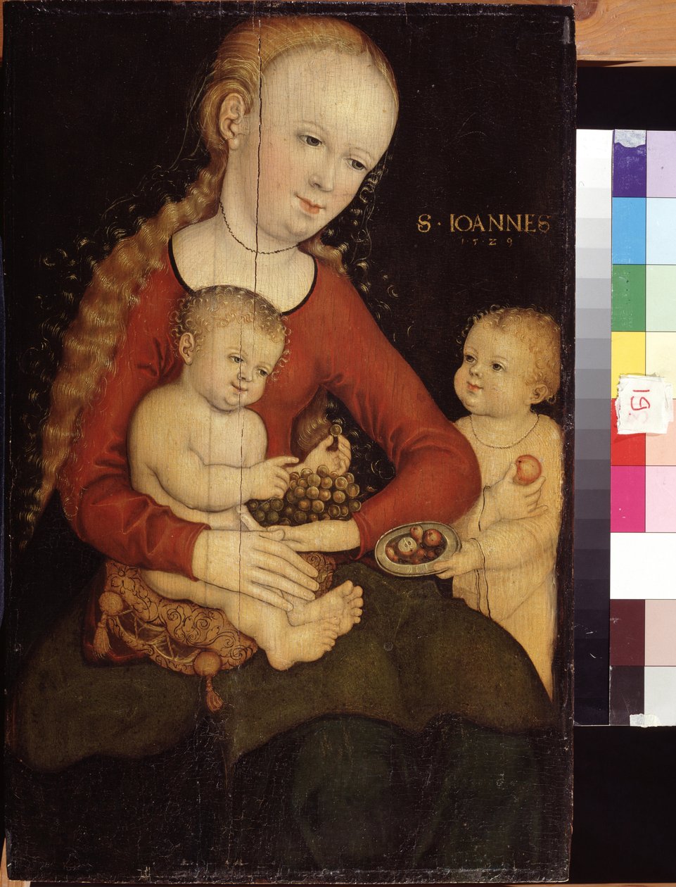 „Madonna z Dzieciątkiem ze św. Janem Chrzcicielem” (Dziewica z Dzieciątkiem i Janem Chrzcicielem jako chłopiec) Obraz Lucasa Cranacha Starszego (1472-1553) XVI-wieczne Muzeum Puszkina, Moskwa autorstwa Lucas the Elder Cranach