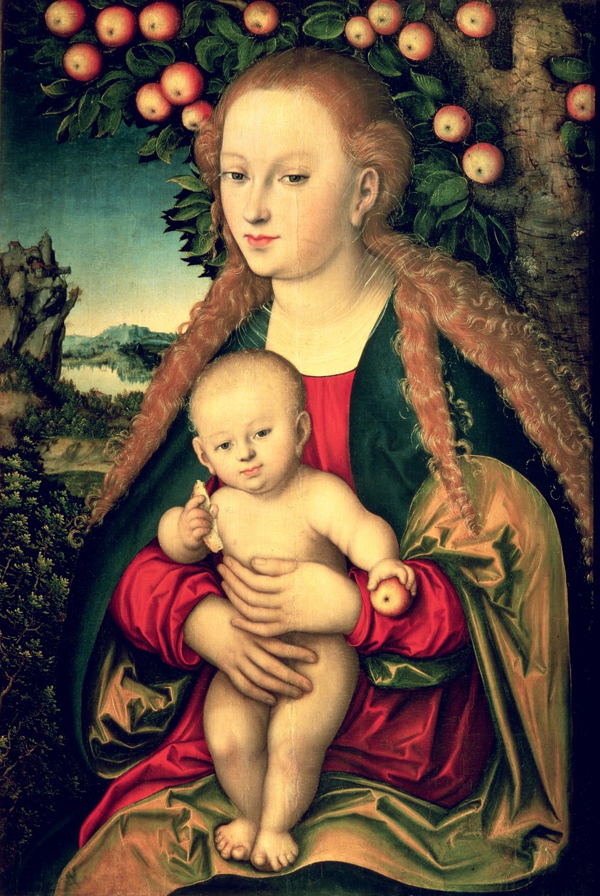 Dziewica i dziecko pod jabłonią autorstwa Lucas the Elder Cranach