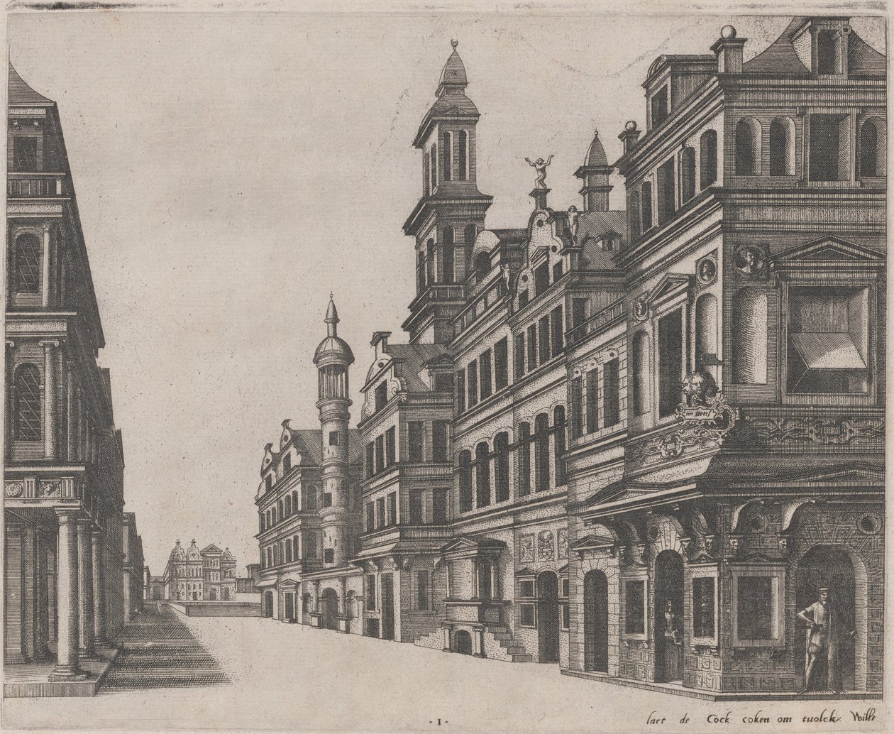 Widok perspektywiczny ulicy autorstwa Lucas van Doetechum and Johannes