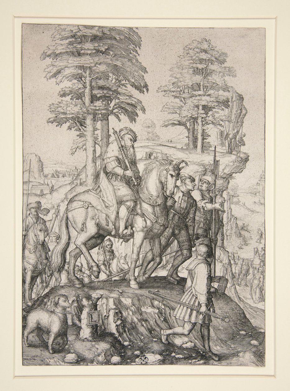 Abigail przed Davidem autorstwa Lucas van Leyden