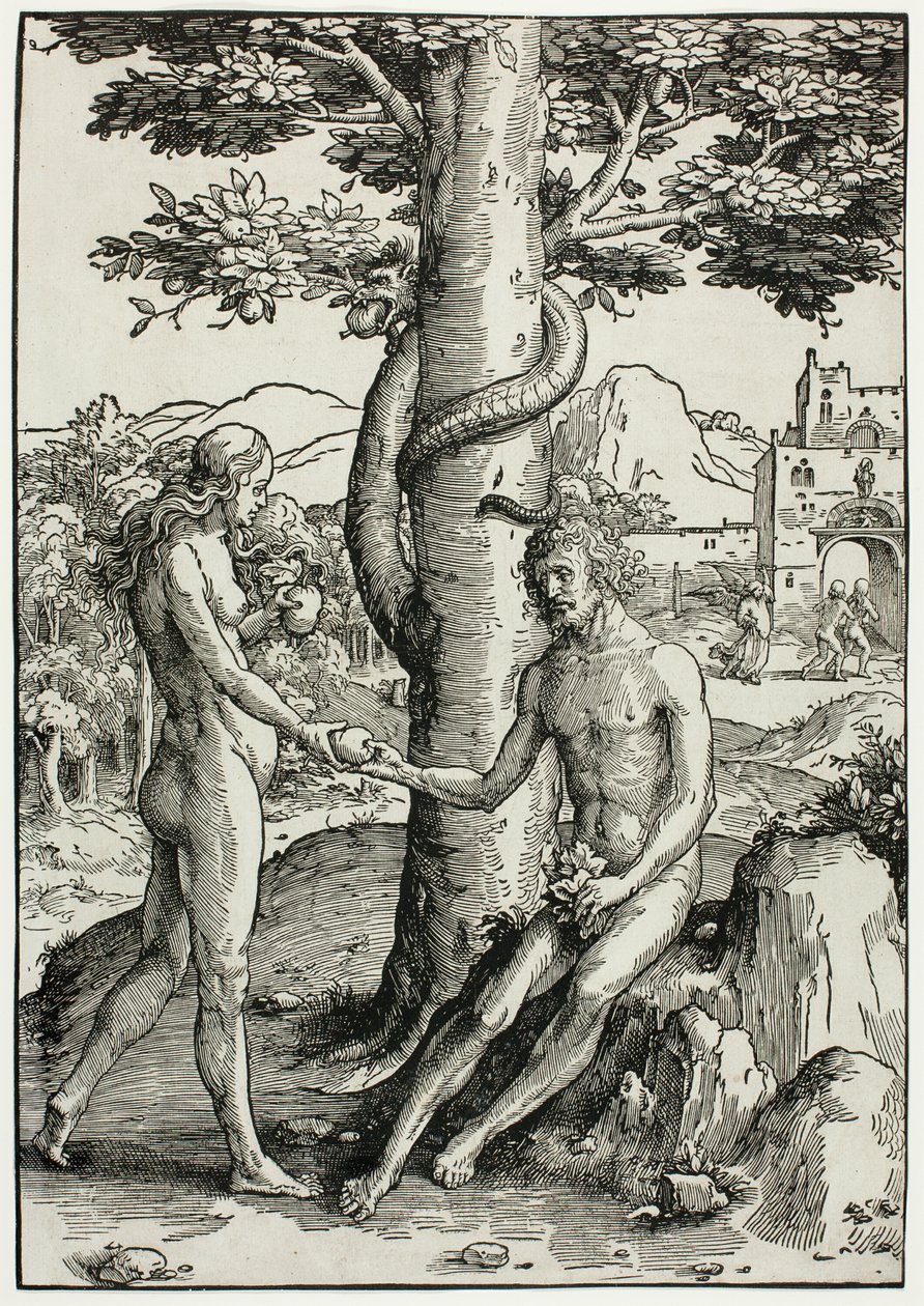 Adam i Ewa (Upadek człowieka) autorstwa Lucas van Leyden