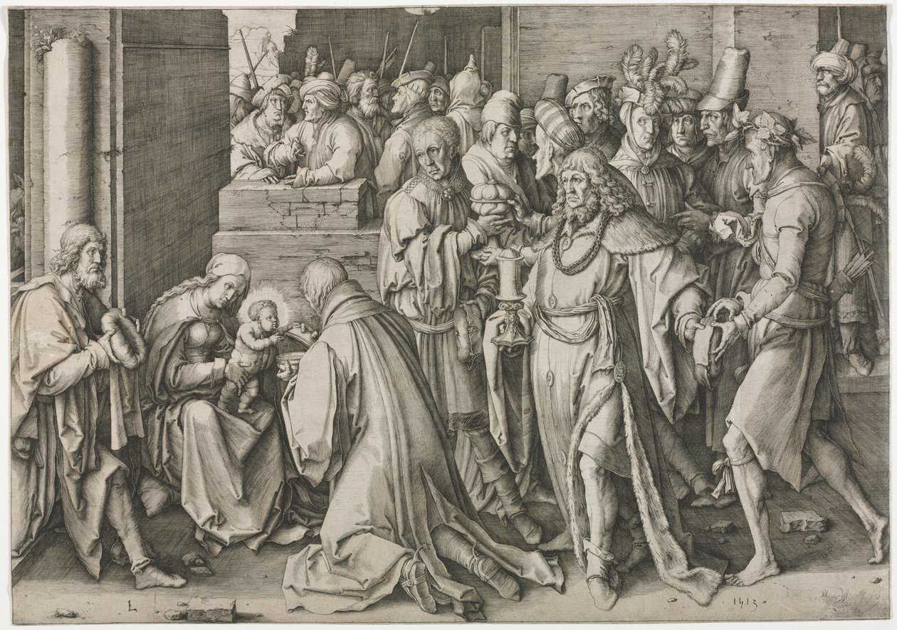 Adoracja Trzech Króli autorstwa Lucas van Leyden