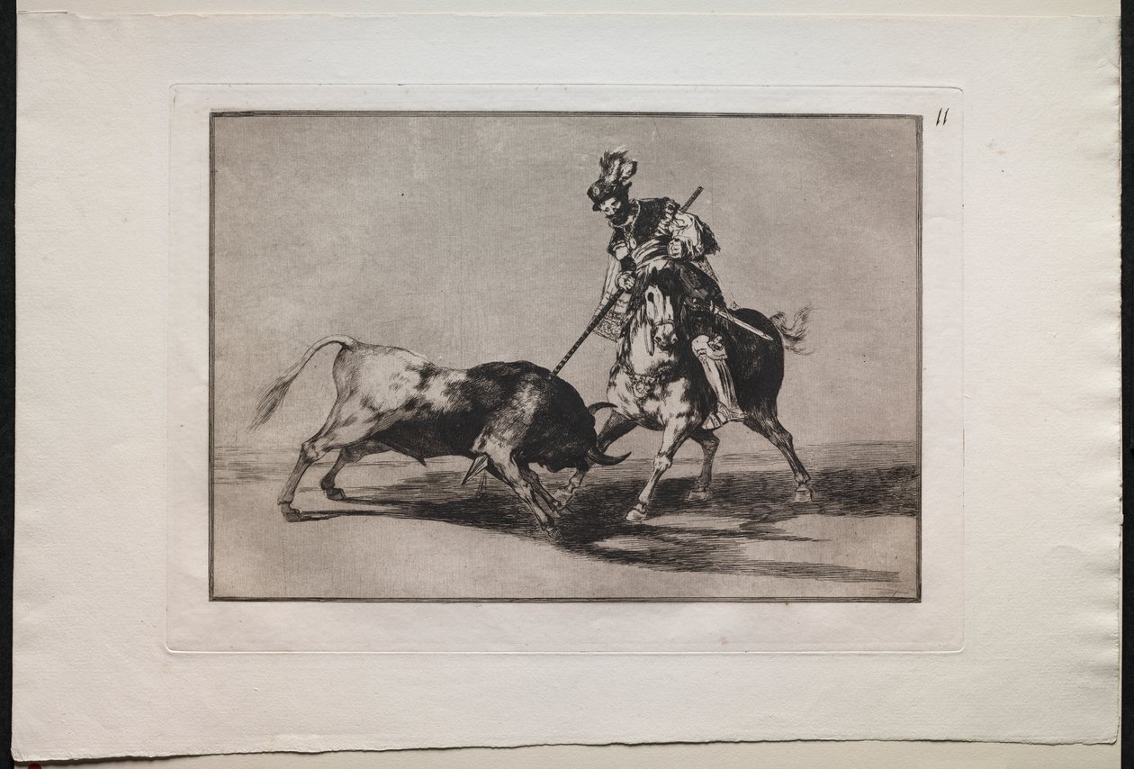 Walki byków: El Cid Campeador przebija kolejnego byka autorstwa Lucas van Leyden