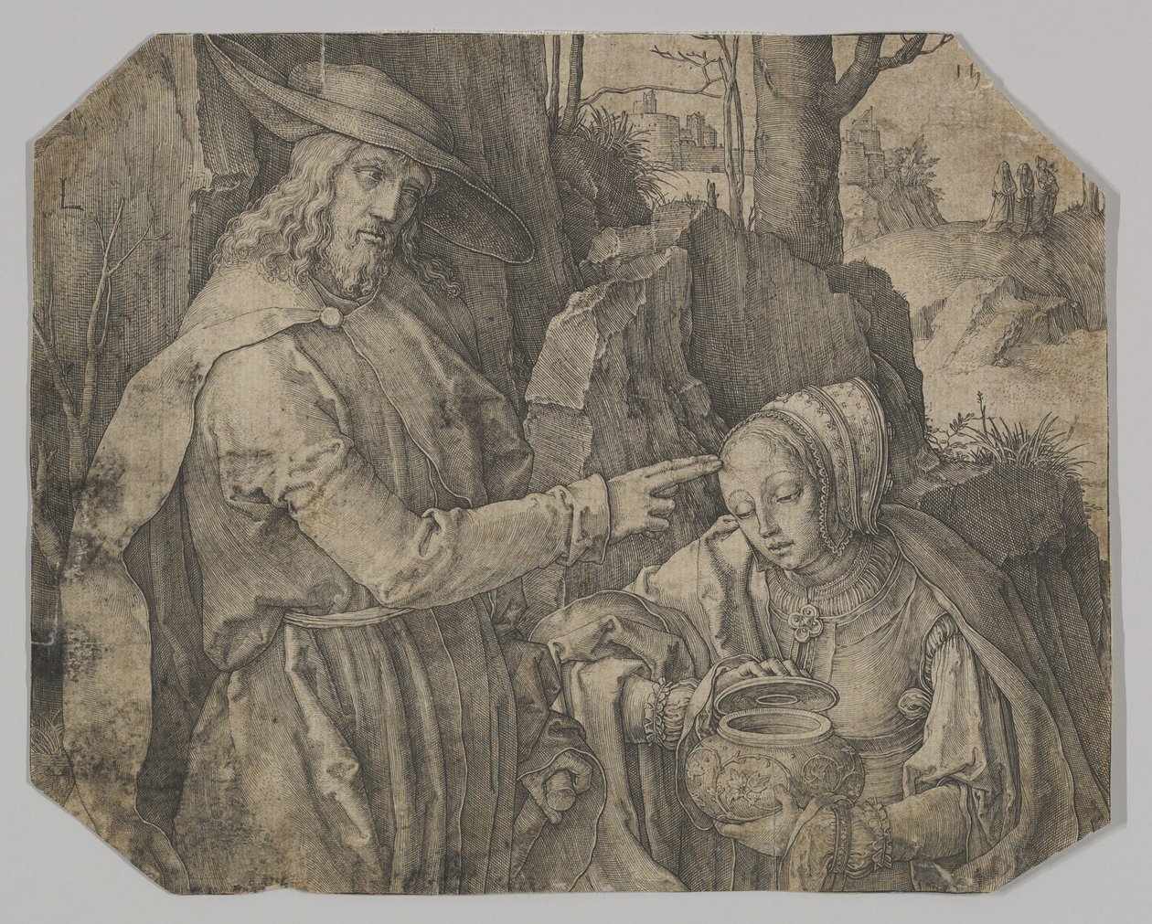 Chrystus ukazujący się św. Marii Magdalenie jako ogrodnik, 1519. autorstwa Lucas van Leyden