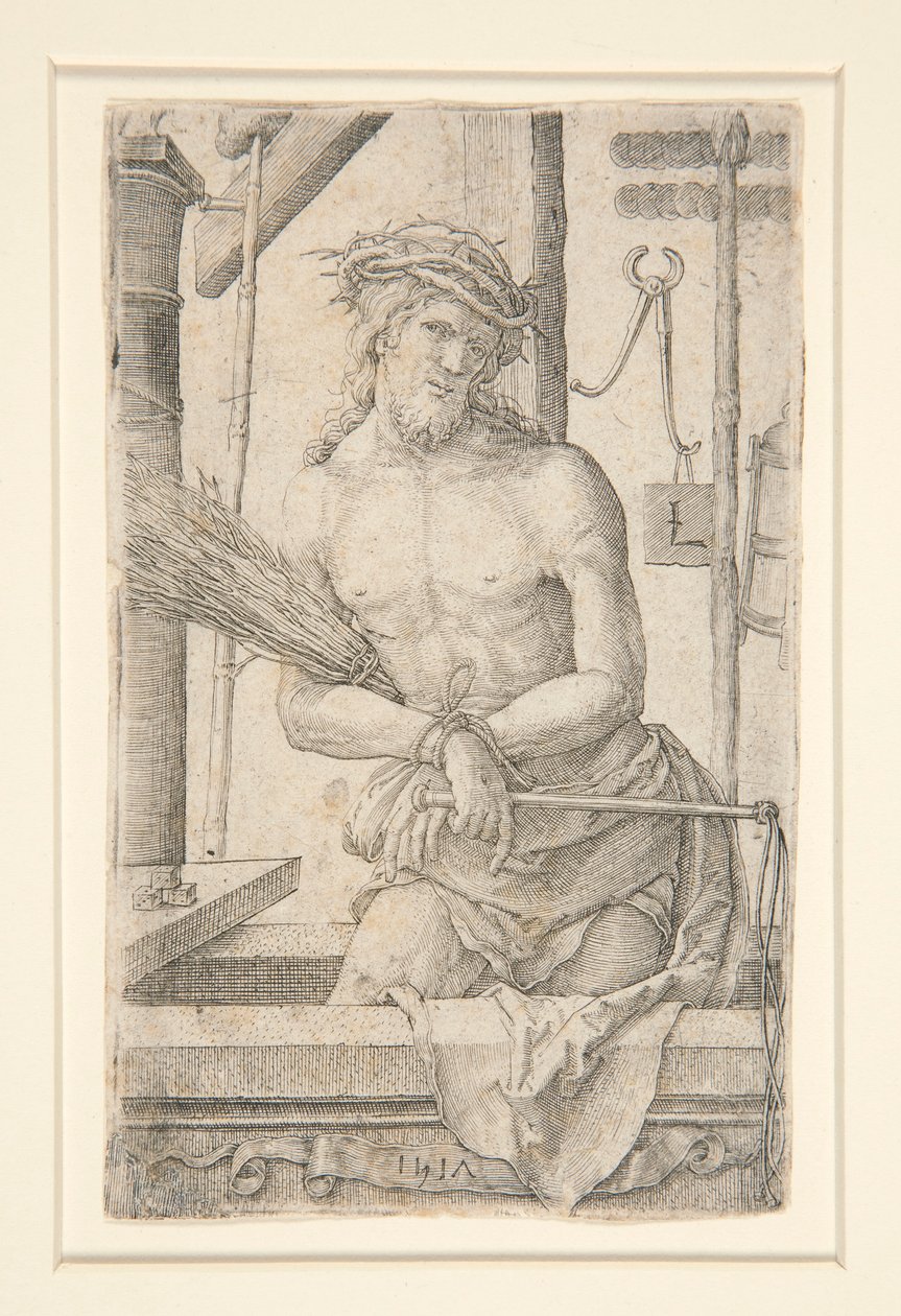 Chrystus jako Mąż boleści z narzędziami męki autorstwa Lucas van Leyden