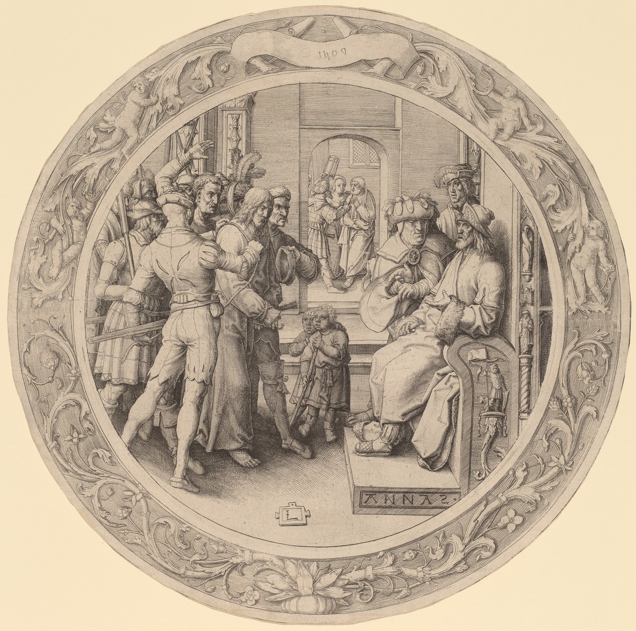 Chrystus przed Annaszem autorstwa Lucas van Leyden