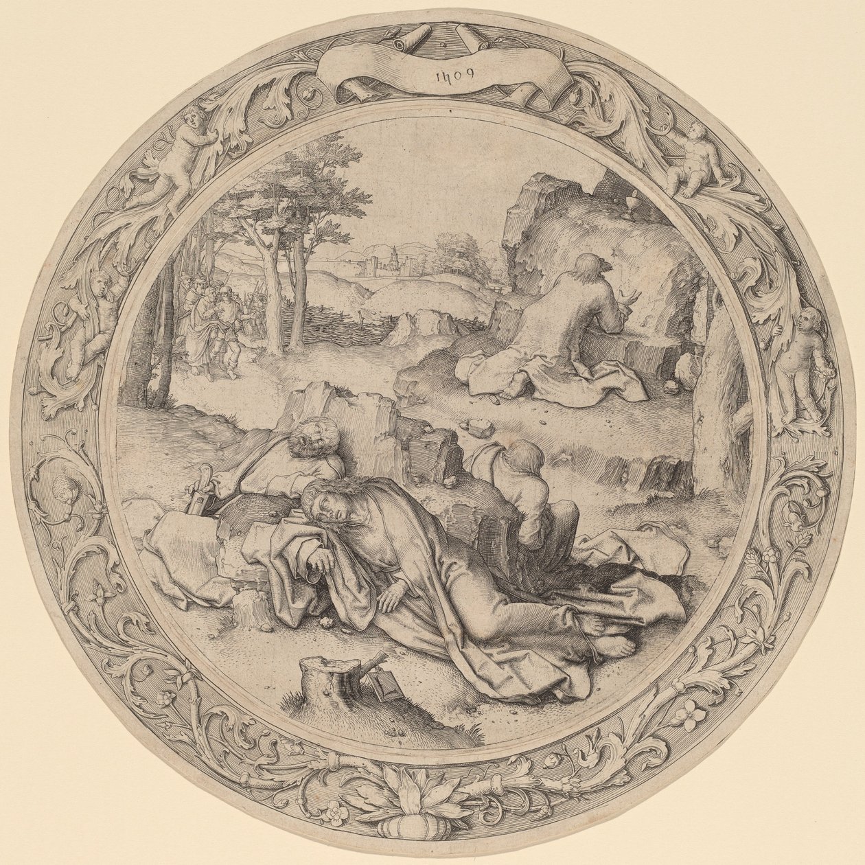 Chrystus w Getsemani (Agonia w ogrodzie) autorstwa Lucas van Leyden