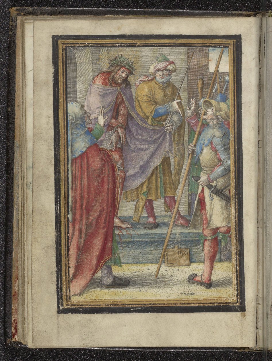 Chrystus ukazany ludziom (Ecce Homo) Męka Chrystusa (tytuł serii) autorstwa Lucas van Leyden