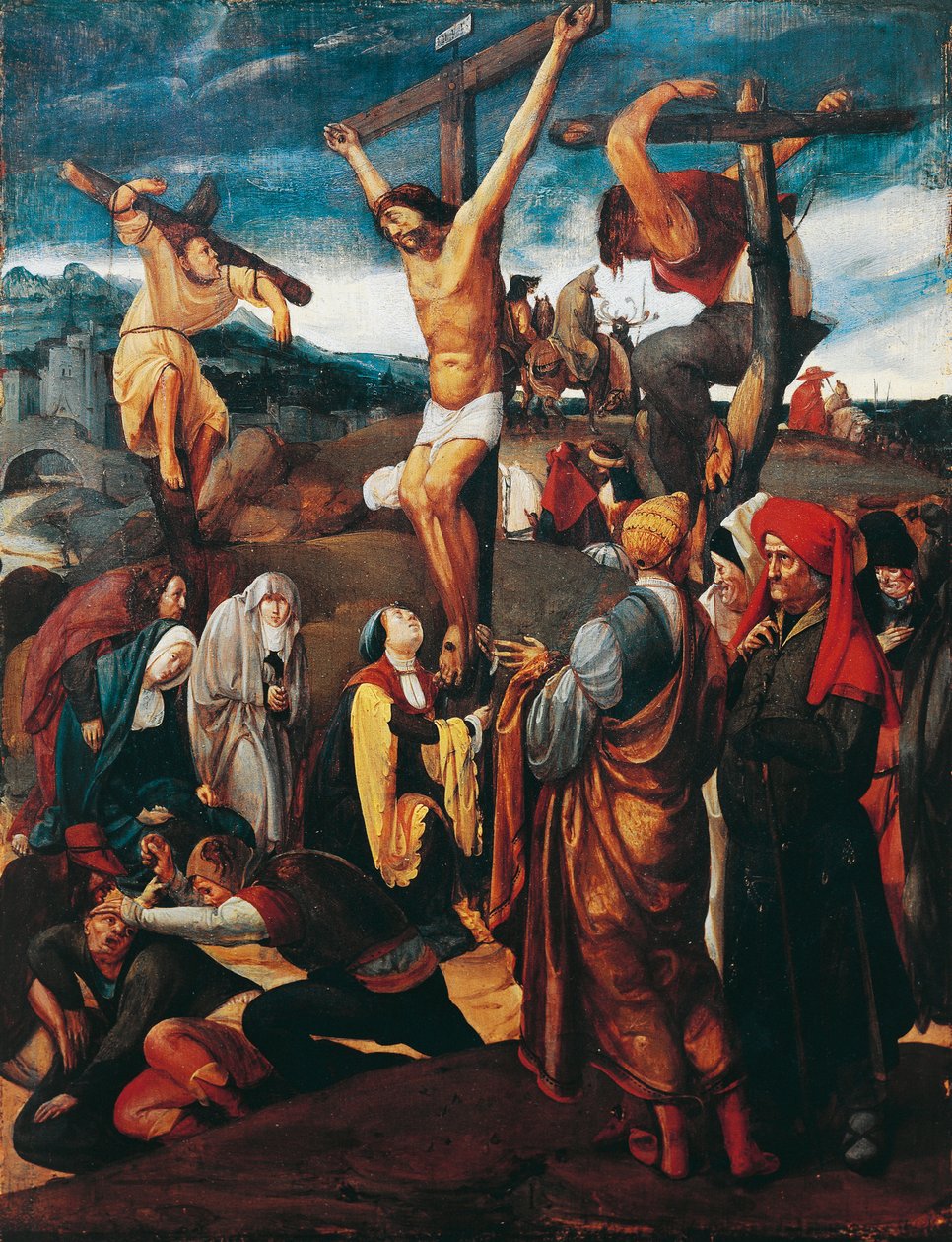 Ukrzyżowanie — Lucas van Leyden (około 1494-1533) autorstwa Lucas van Leyden