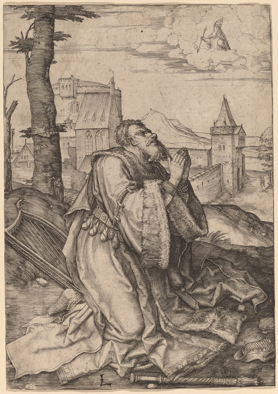 Modlący się Dawid autorstwa Lucas van Leyden