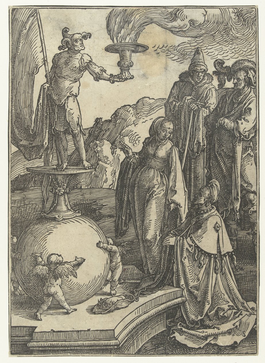 Bałwochwalstwo Salomona Małe serie Listy kobiet (tytuł serii) autorstwa Lucas van Leyden