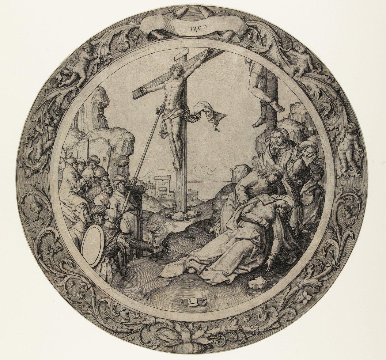 Ukrzyżowanie Okrągła Pasja (tytuł serii) autorstwa Lucas van Leyden