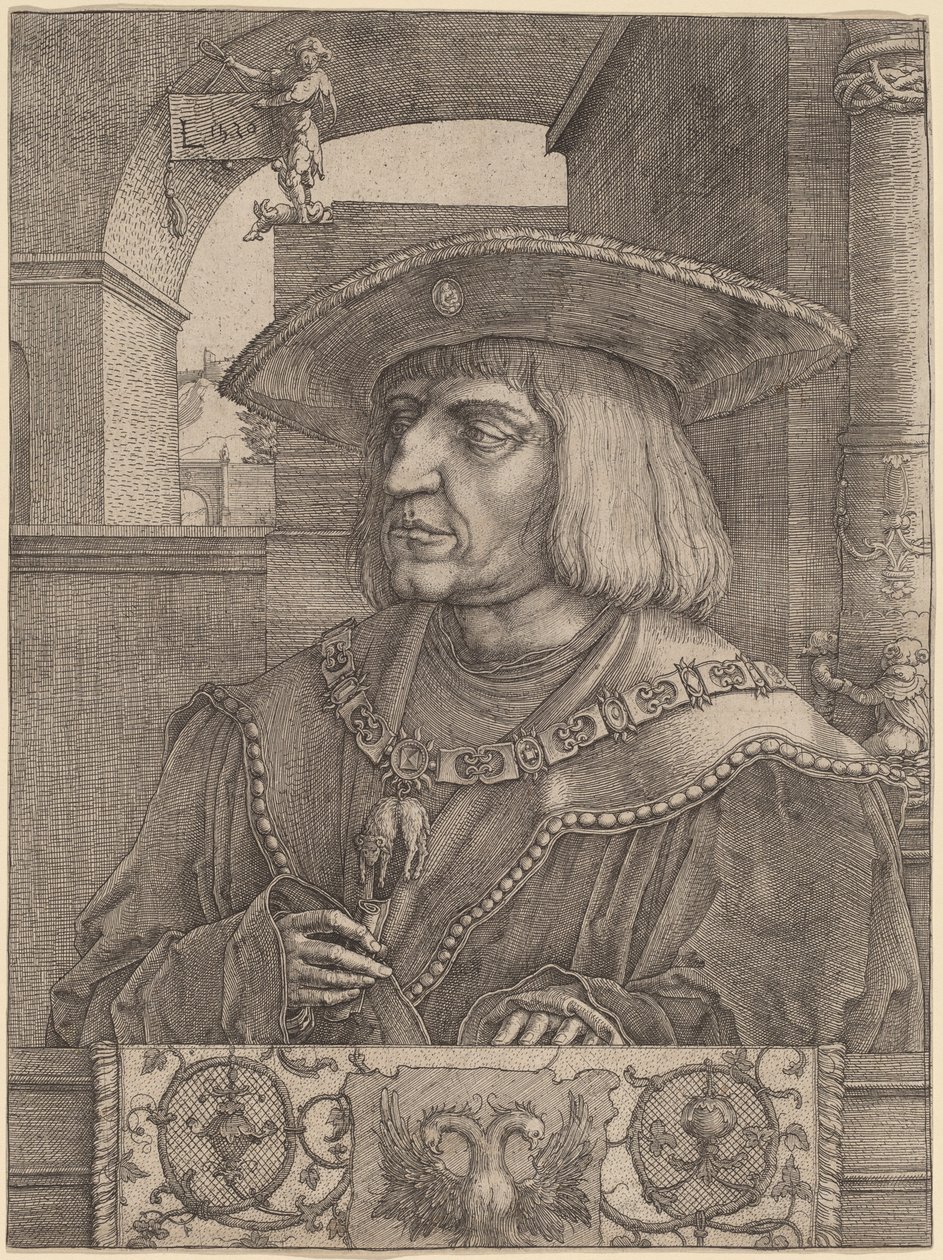 Cesarz Maksymilian I autorstwa Lucas van Leyden