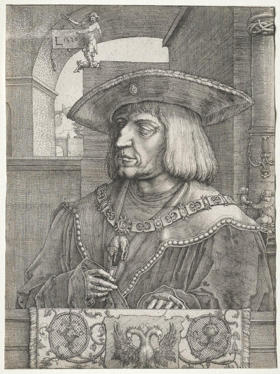 Cesarz Maksymilian I autorstwa Lucas van Leyden