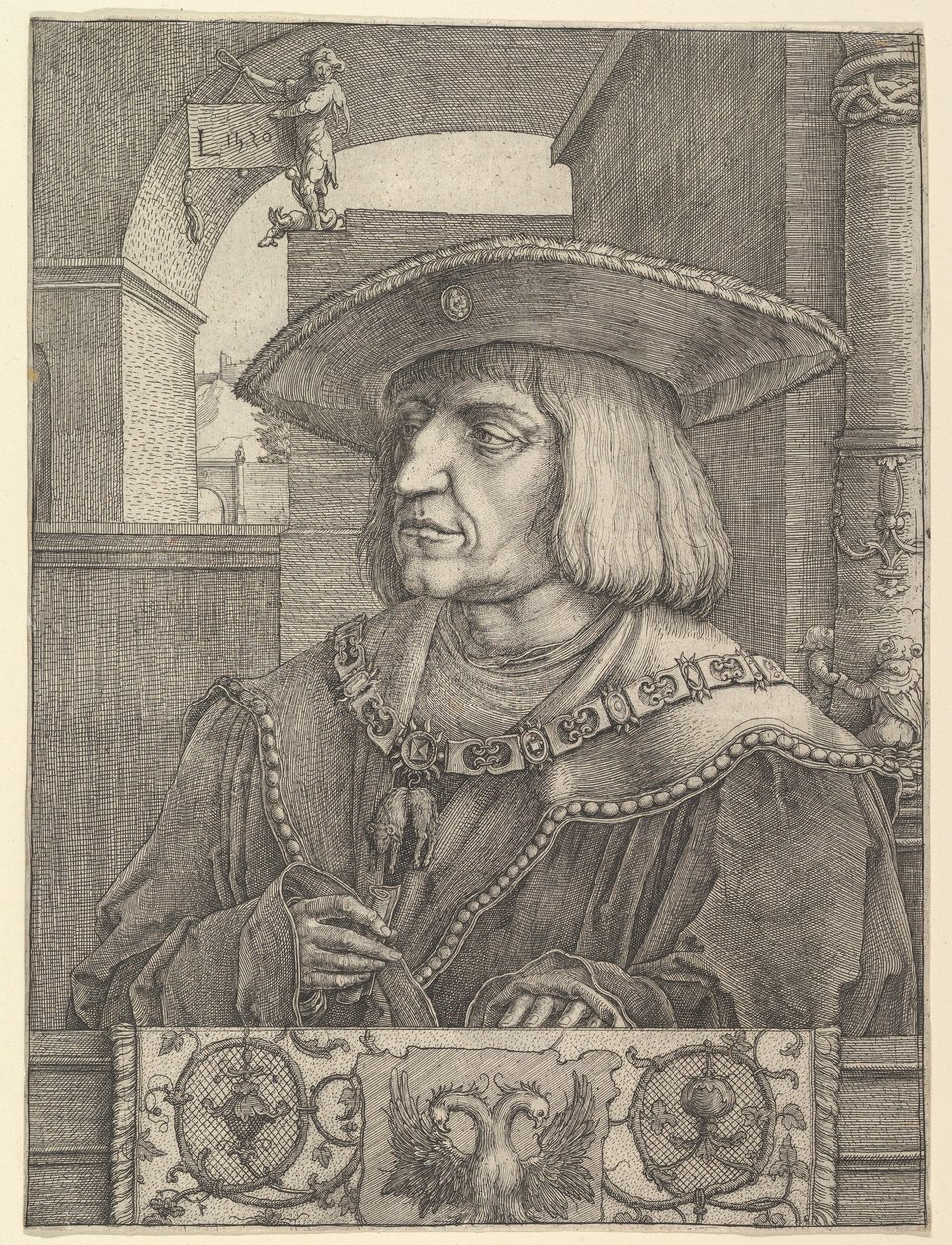Cesarz Maksymilian I autorstwa Lucas van Leyden