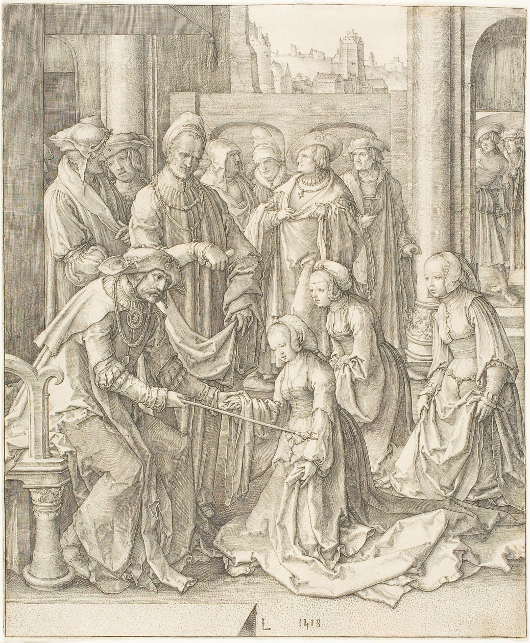 Estera przed Aswerusem autorstwa Lucas van Leyden
