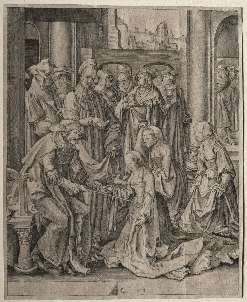 Estera przed Aswerusem autorstwa Lucas van Leyden