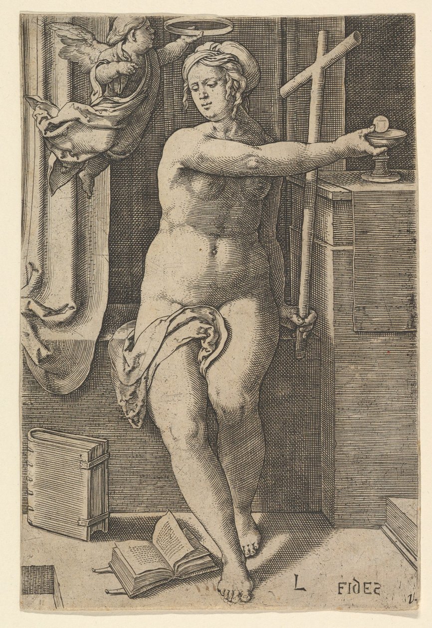 Faith Fides, z serii Siedem cnót, 1530. autorstwa Lucas van Leyden
