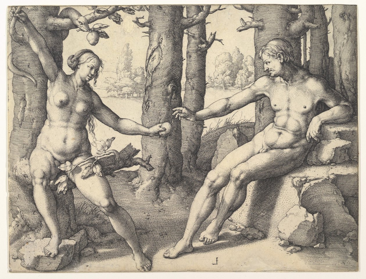 Upadek człowieka, 1530. autorstwa Lucas van Leyden