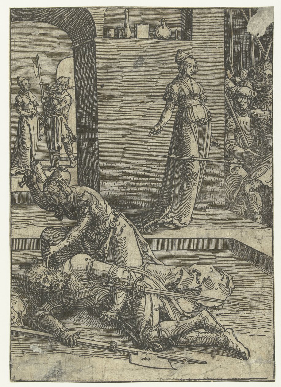 Jael zabija Sisera Małe serie Listy kobiet (tytuł serii) autorstwa Lucas van Leyden