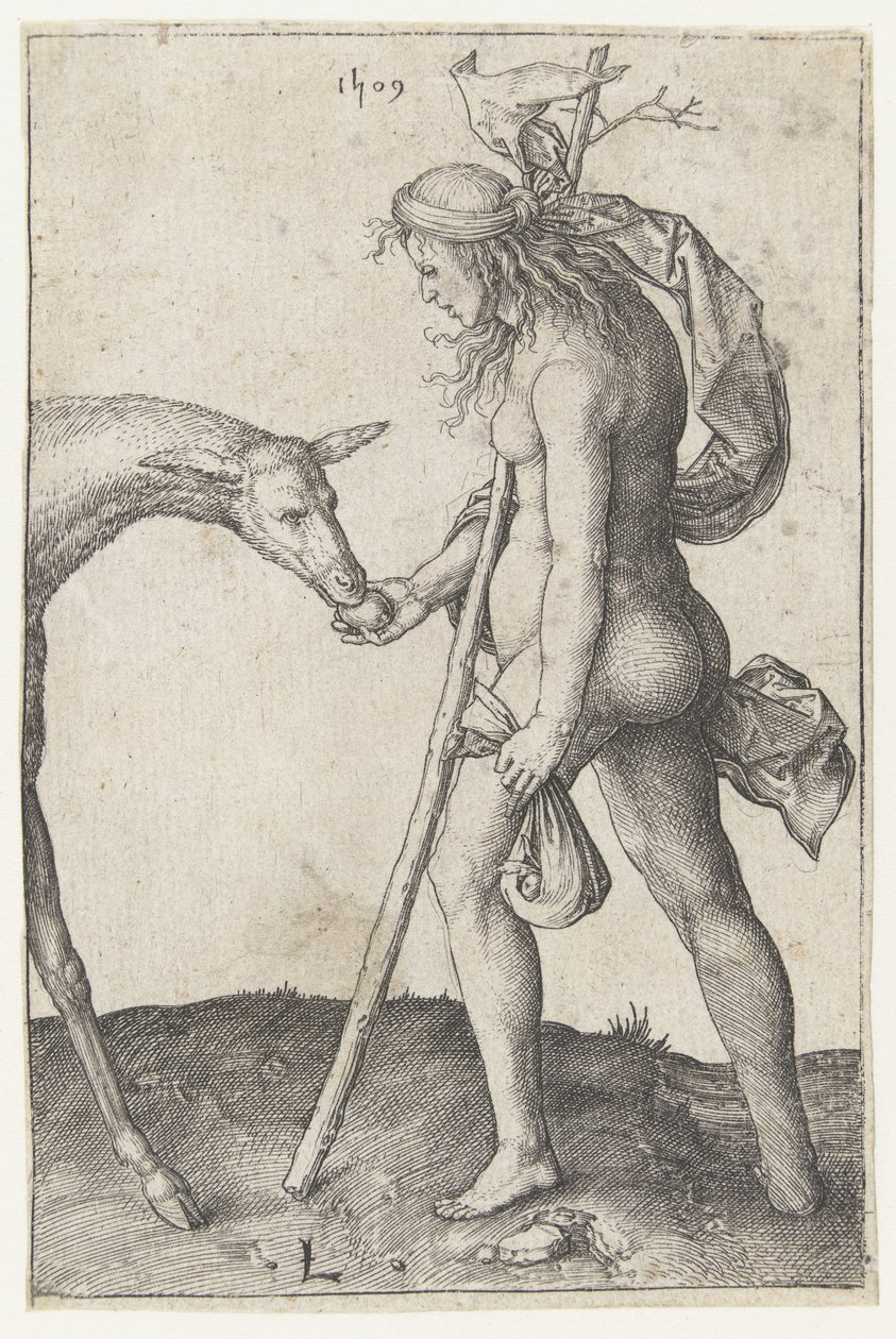Młoda kobieta z łanią autorstwa Lucas van Leyden